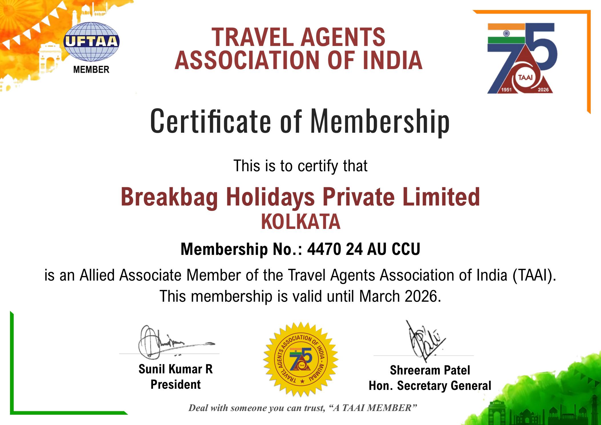 ATOAI Allied Member Certificate – Membership No. 1114